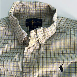 Ralph Lauren Yellow Plaid Kid's Shirt